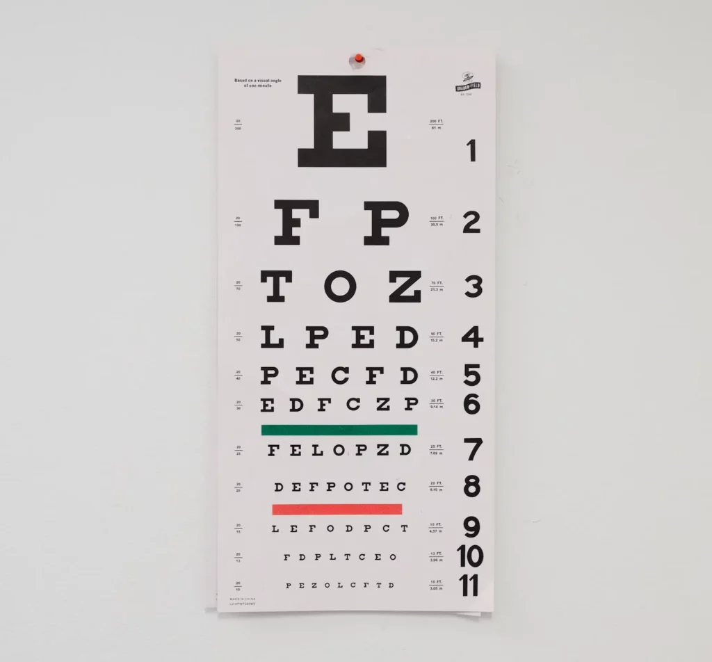 Optometrist performing an eye exam on a patient at Master Eye Associates in Austin, Texas